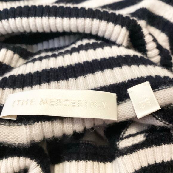 The Mercer N.Y. Black Ivory Striped 100% Cashmere Turtleneck Sweater 38 M - Picture 9 of 9